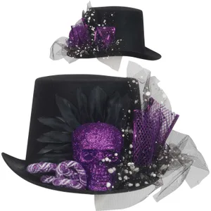 PURPLE SKULL WITCH DR HAT
