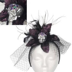 FLOWER & SKULL HEADBAND