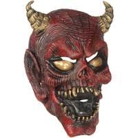 3//4 Red Zombie Adult Mask with Fleshless Face