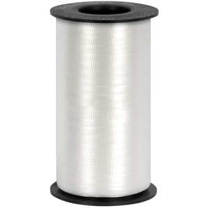 WHITE CURLING RIBBON CRIMPED
