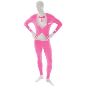 PINK FLURO TUX ADULT MORPHSUIT X-LARGE