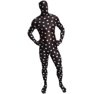 BLACK/WHITE SPOT ADULT MORPHSUIT XX-LARGE