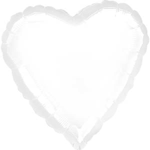 18" OPAQUE WHITE HEART HX