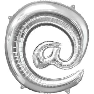 34" SYMBOL @ AT SIGN SILVER