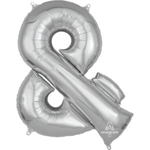 34" SYMBOL & AMPERSAND SIGN SILVER