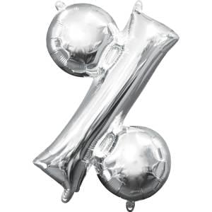 16" SYMBOL % PERCENT SIGN SILVER