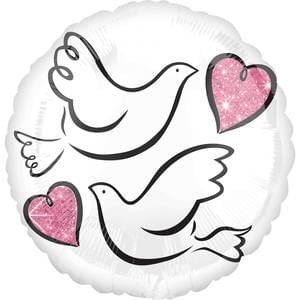 18" WEDDING DOVES HX