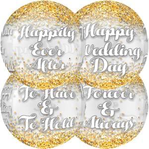 15" WEDDING CONFETTI CLEAR ORBZ