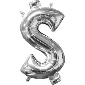 16" SYMBOL $ DOLLAR SIGN SILVER