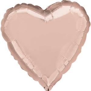18" ROSE GOLD HEART HX