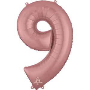 34" NUMBER 9 ROSE GOLD