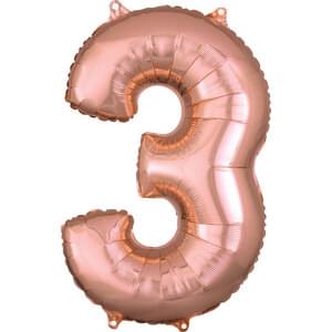 26" NUMBER 3 ROSE GOLD