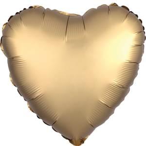18" GOLD SATEEN SATIN LUXE HEART HX
