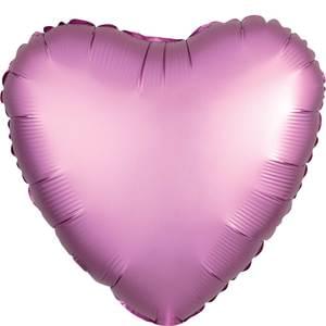 18" FLAMINGO SATIN LUXE HEART HX