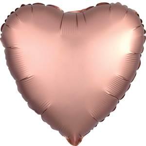 18" ROSE COPPER SATIN LUXE HEART HX