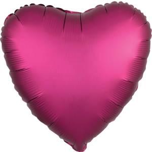 18" POMEGRANATE SATIN LUXE HEART HX