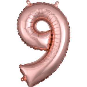 16" NUMBER 9 ROSE GOLD
