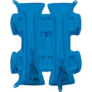 16" SYMBOL # HASHTAG SIGN BLUE
