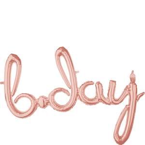 BDAY BIRTHDAY ROSE GOLD SCRIPT PHRASE