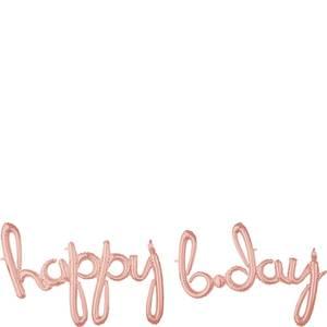 HAPPY BDAY BIRTHDAY ROSE GOLD SCRIPT PHRASE