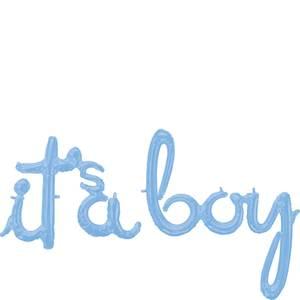 IT'S A BOY PASTEL BLUE SCRIPT PHRASE