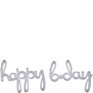 HAPPY BDAY BIRTHDAY HOLOGRAPHIC SCRIPT PHRASE