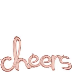 CHEERS ROSE GOLD SCRIPT PHRASE