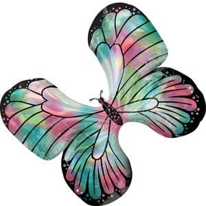 IRIDESCENT TEAL & PINK BUTTERFLY SUPER SHAPE