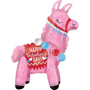 STANDING VALENTINE LLAMA MULTI-BALLOON