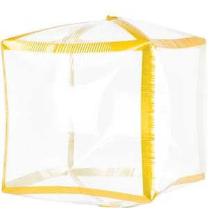 15" GOLD TRIM CLEAR CUBEZ