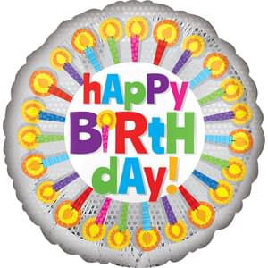 18" RAINBOW CANDLES BIRTHDAY VLP