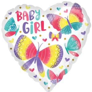 18" BABY GIRL WATERCOLOR BUTTERFLIES HX