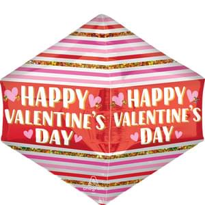 17" STRIPES & GLITTER HAPPY VALENTINE'S DAY ANGLEZ