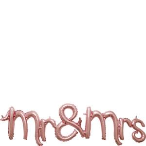 MR & MRS SCRIPT PHRASE ROSE GOLD