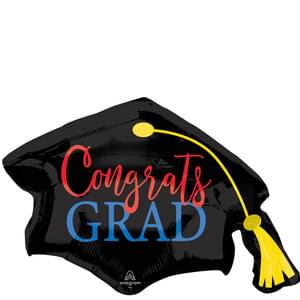 CONGRATS GRAD RED & BLUE SUPER SHAPE