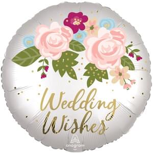 18" SATIN INFUSED WEDDING WISHES FLORAL SATIN