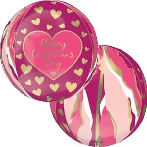 15" HAPPY VALENTINE'S DAY ABSTRACT MARBLE ORBZ