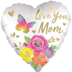 18" LOVE YOU MOM SATIN FLORAL