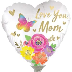 LOVE YOU MOM SATIN FLORAL MINI
