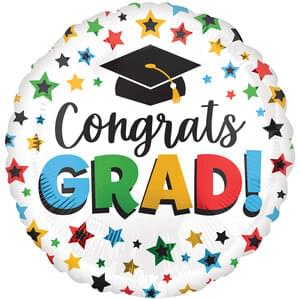 28" CONGRATS GRAD MULTI-COLORED JUMBO HX