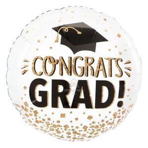 28" CONGRATS GRAD GOLD GLITTER JUMBO HX