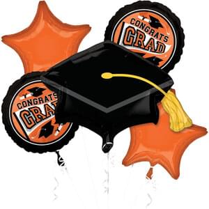 ORANGE SCHOOL COLORS BE TRUE TO YOUR SCHOOL BOUQUET OF BALLOONS