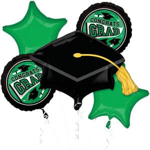 GREEN SCHOOL COLORS BE TRUE TO YOUR SCHOOL BOUQUET OF BALLOONS
