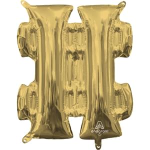 16" SYMBOL # HASH TAG WHITE GOLD 