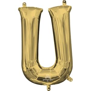 16" LETTER U WHITE GOLD 