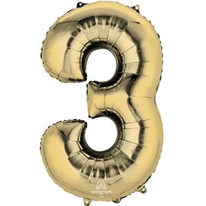 34" NUMBER 3 WHITE GOLD 