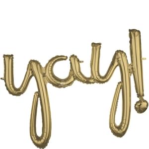 SCRIPT PHRASE "YAY!" WHITE GOLD PHRASE