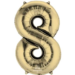 34" NUMBER 8 WHITE GOLD 