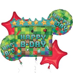 PIXEL BIRTHDAY PARTY BOUQUET OF BALLOONS