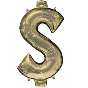 34" SYMBOL $ DOLLAR SIGN WHITE GOLD 